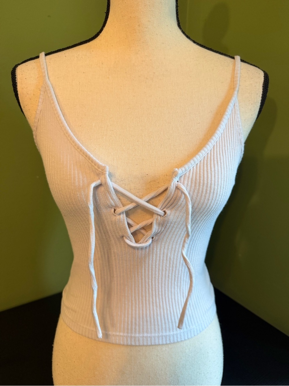 ❤️ 2 for $10 ❤️Streetwear Society White Lace-Up Ribbed Camisole